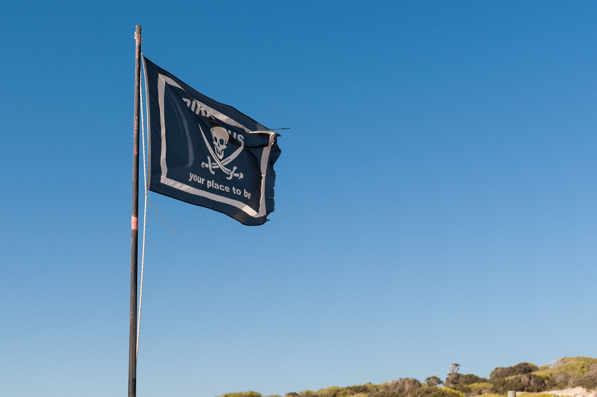 "Piratabus" an der Playa Migjorn